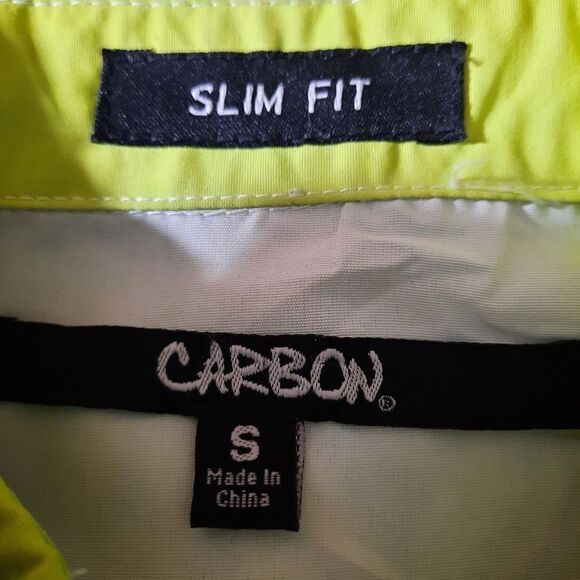 Carbon Men's Multicolor‎ Small Size Beach Print Slim Fit Button Down Shirt - Picture 5 of 7